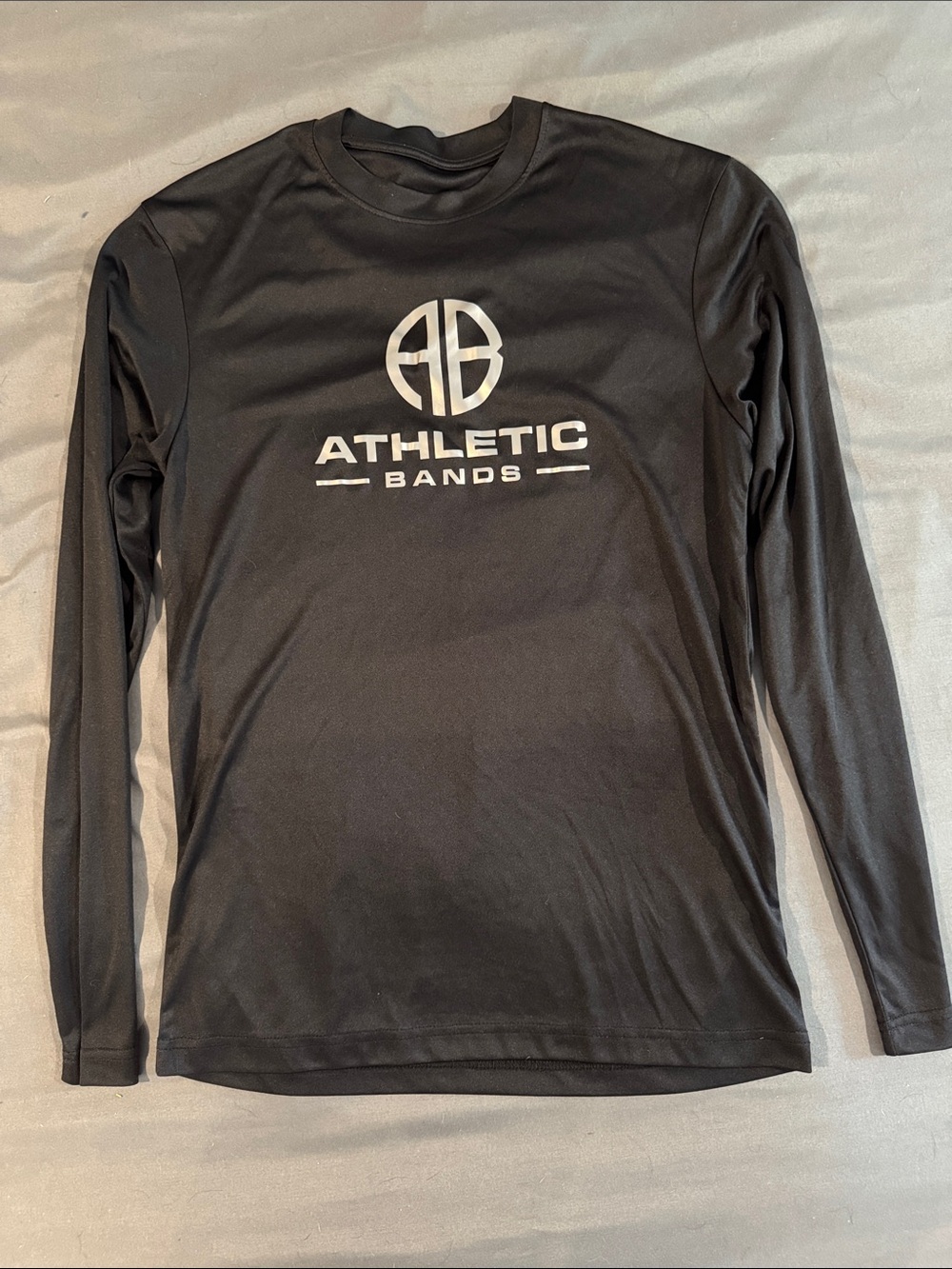 Athletic Bands Long Sleeve Performance Tee - Black with White Logo